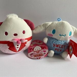 Hello Kitty & Friends Cinnamoroll Plush with  Clip & Pochacco Squishmallow